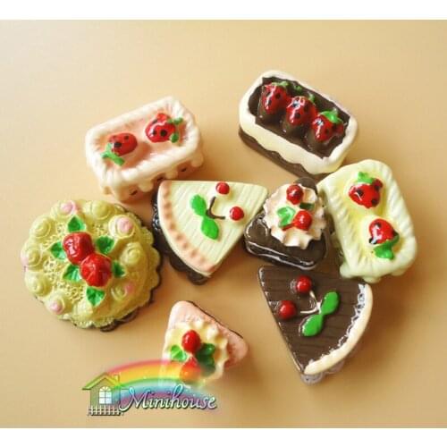 10SETS/LOT Hot Toy Food Accessories 1:12 Dollhouse Miniature Cake