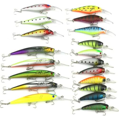 19pcs mixed hard minnow fishing lures set wobbler pike carp trout perch catfish fishing baits pesca fishing tackles