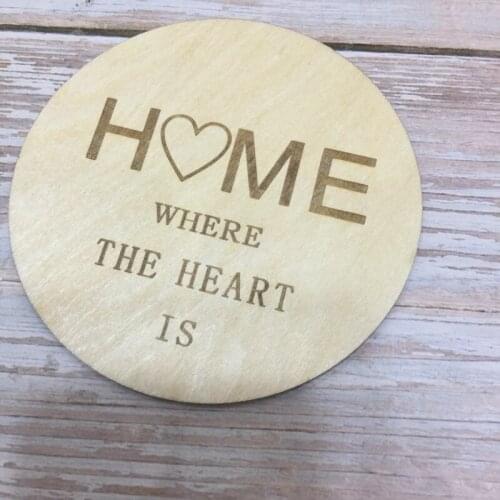 2pcs home sayings wooden coasters home table decoration coaster wood drink coasters