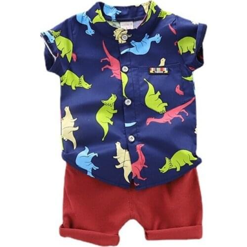2021 Summer Baby Girls Clothes Children Boys Casual Print Shirt Shorts 2Pcs/sets Toddler Fashion Clothing Infant Kids Sportswear