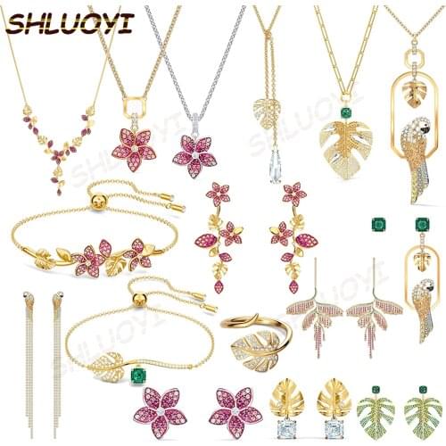 2020swa1: 1 fashion jewelry1:1 tropical maple leaf and parrot series charm necklace