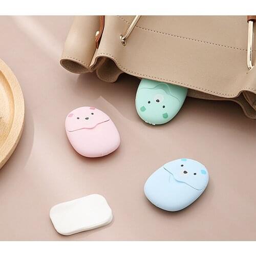 50Pcs Disposable Soap Paper Portable Cute Boxed Paper Soap Mini High Scented Soap Slice Outdoor Travel Supplies