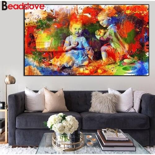 DIY Diamond Painting Full Drill square Round Abstract Childrens Angel Embroidery Rhinestone Pictures Mosaic Home Decoration
