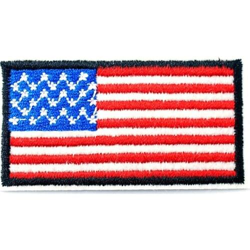 American Flag (Size:3.0x6.0cm) Cloth Badges Mend Decorate Patch Jeans Bag Clothes Apparel Sewing Decoration Applique Patches