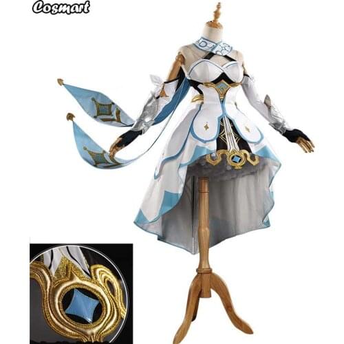 Anime Genshin Impact Traveler Lumine Game Suit Uniform Cosplay Costume Halloween Outfit For Women Men New 2020