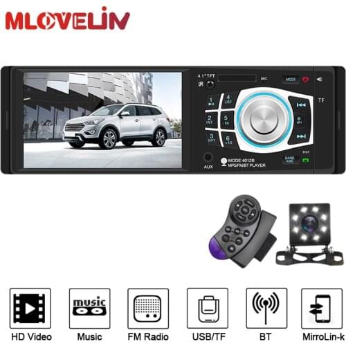 MLOVELIN 4.1inch Car Radio View camera Steering wheel controls MP5 MP3 Player BT AUX With Music Movie Player