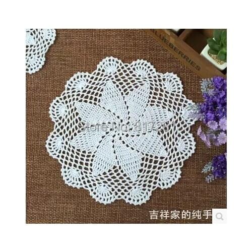 Free shipping fashion 12 pics/lot 20cm round cotton knitted doilies potholder for table decoration place mat coaster table pads