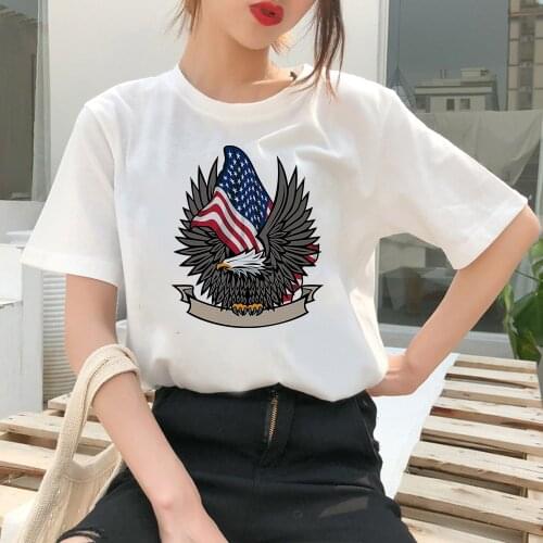 Eagle Women Short Sleeve Creative Round Neck T-shirt Tumblr Mujer Футболка Minimalism U.S Y2k Fashion Leisucre Cartoon Tshirt