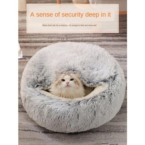 Cat nest warm in winter semi closed cat deep sleep nest cat bed pet princess bed dog house