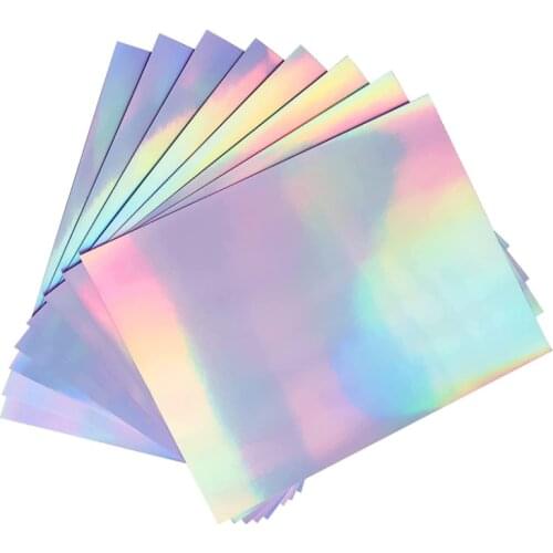 A4 Holographic Printable Vinyl Sticker Paper Rainbow Vinyl Sticker Paper Waterproof Sticker Paper for Inkjet and Laser Printer