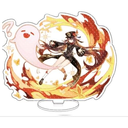 Game Genshin Impact Cosplay Hu Tao Cartoon Acrylic Stand Figure Model Plate Genshin Impact Cosplay Zhong Li Gifts For Girl CS627