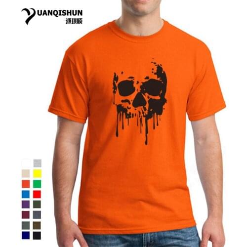 Interesting Skull Brand Tshirt 2019 Summer Hot Cool Blood Skulls T-shirt Top Quality Men Cotton Boutique T Shirt 16 colors Tees