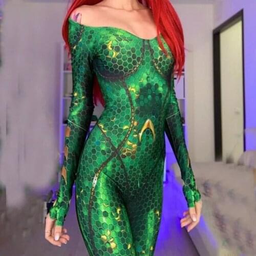 3D print green sex Women Long Sleeve Jumpsuit Sexy Elastic Leggings Stage Costume Singer Birthday Party Rompers