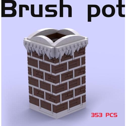 MOC Build Block Maker Anime Chimney Image Brush Pot Assembly Model Creative Childrens Toy DIY Build Brick Birthday Gift