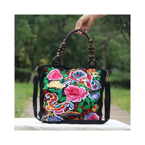 Fashion National embroidery Women Shopping bags!Nice Multi-use Floral embroidered Lady Shoulder&Handbags All-match beads Handbag