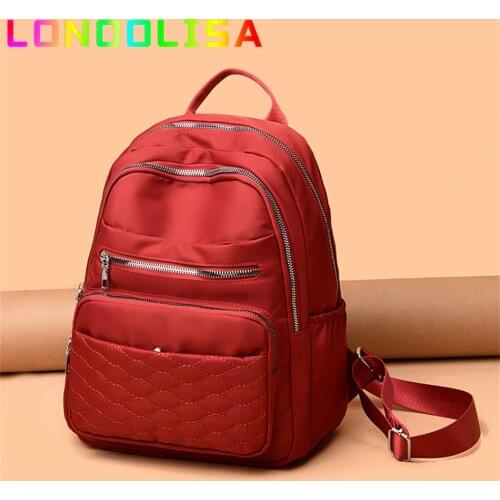 Fashion Casual Women Travel Backpack Pretty Style Girls Schoolbag Female Soft Handbag High Quality Oxford Multi-pockets Bookbag