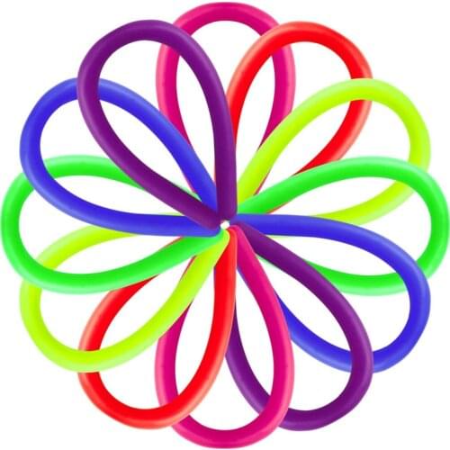Soft Anti Stress Rope Toys Fidget Noodle Stretch/Pull/Twirl/Wrap/Squeeze Toy Neon slings DIY Hand-knit Rope Decompression Toy