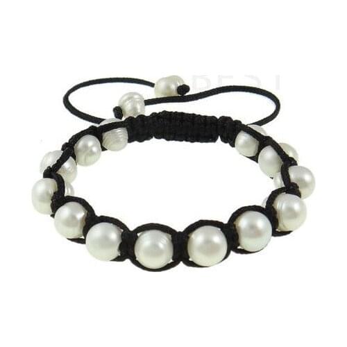 Hr3 10mm White simulated Disco disco Ball Beads Pearl Spacer Bangles Women Bracelet jewelry wholesale crystal