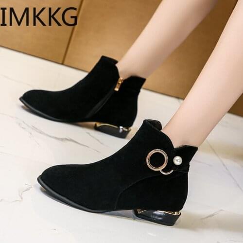 2020 NEW Women Boots Ladies Fashion Zipper Ankle Boots Student Casual Large Size Scrub Single Boots Warm Winter Shoes