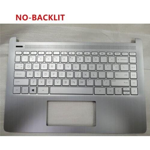 New For HP 14-DQ TPN-Q221 Palmrest Cover Keyboard US silver
