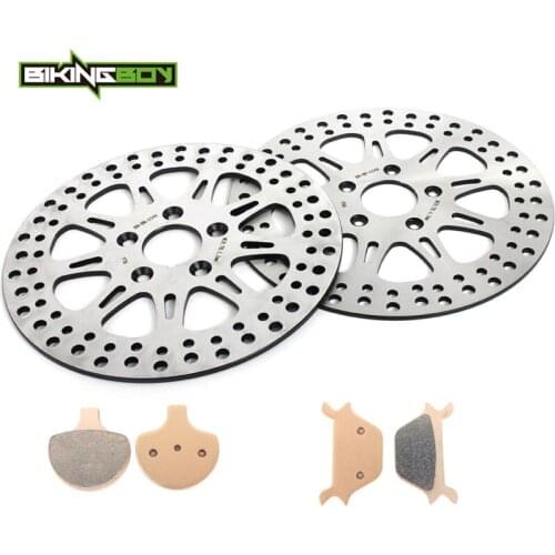 BIKINGBOY FXR Super Glide FLST Heritage FLSTF Fat Boy FXSTC Custom FXSTS Springer 94 95 96 97 Front Rear Brake Discs Rotors Pads