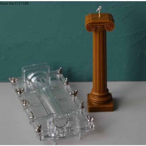 Roman column Acrylic Candle Mold Supplies DIY Match Large Cylinder Rib Clay Tool Church Party Aromatherapy Plastic Mould