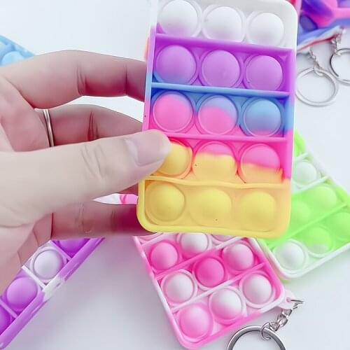 Random Mini Pop Its Fidget Toys Kit Keychain Autism Squishy Stress Reliever Toys Adult Children Anti Stress Set Antistress Toys
