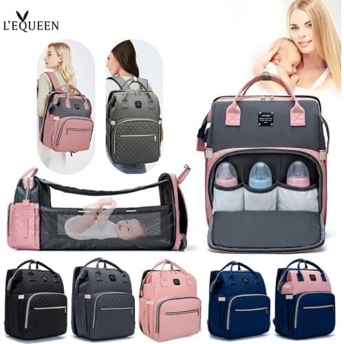Baby Diaper Bag Maternity Bed Backpack For Mom Nappy Bag Large Capacity Nursing Bag for Baby Care For Stroller With Gift Hook