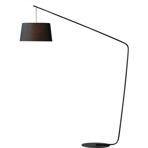 Turkish Hotel Home Office Modern Luxury Indoor Lighting E27 Fabric Lamp Shades Black Cover Arc Fish Standing Floor Lamp