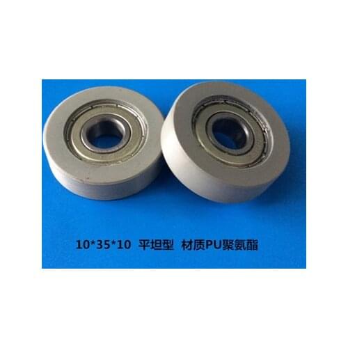 High quality polyurethane PU coated ball bearings 6000zz embedded bearing Total Diamater: 10*35*10mm