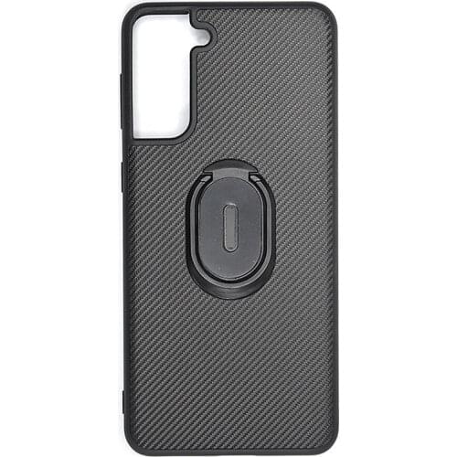 Carbon Fiber Protective Phone Case Shell Sleeve Anti-drop Cover With Stand Function for Samsung S21/S21 Plus/S21 Ultra