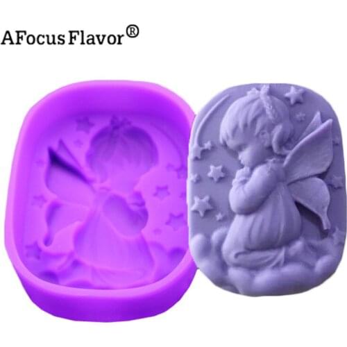 1 Pc Angel Girl Natural Soap Handmade Soap Mold Silicone Cake Ice Modeling Tool Pastry Arts Decorative Kitchen Cupcake Paper