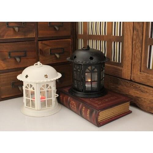 1PC Vintage wrought iron glass candlestick wedding Valentine candle holder dia.12cm OK 0017