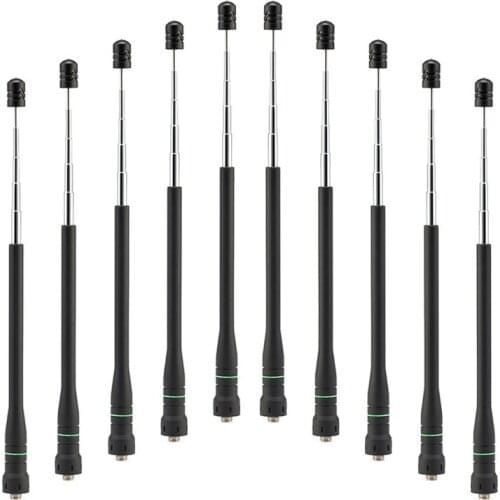 10pcs ABBREE AR-775 Telescopic SMA-Female VHF UHF Dual Band Antenna for For Baofeng UV-5R UV-82 GT-3 Walkie Talkie 2 Way Radio