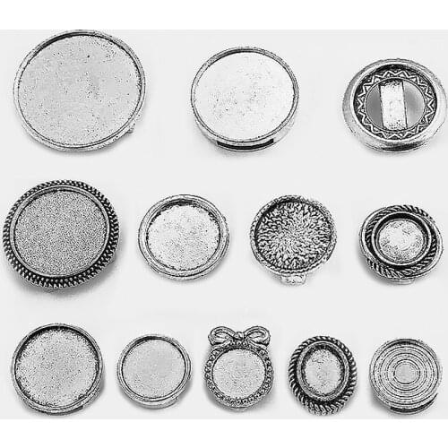 10pcs Charms Spacer Blank Tray Setting Slider Jewelry Accessories Fit Glass Cameo Cabochon Diy Bracelet Jewlery Findings