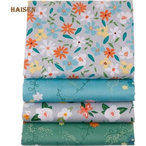 4pcs/lot,Fresh Floral Style,Twill Cotton Fabric Set,Patchwork Cloth,DIY Sewing Quilting Fat Quarters Material For Baby&Child Toy