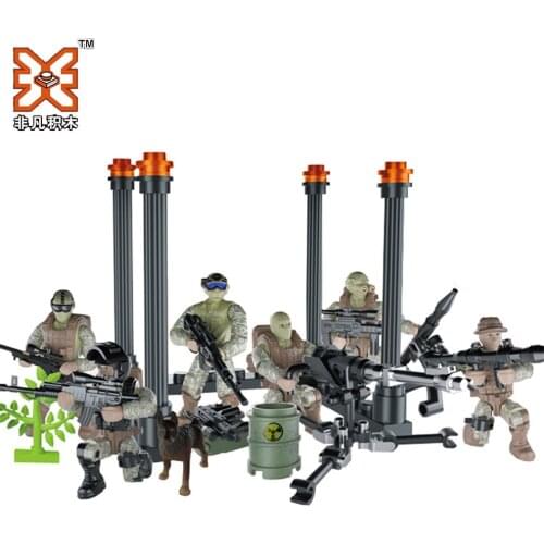6Pcs/set Delta Force figures building block mega modern military super police Corps minifigs weapons toys for kids gifts