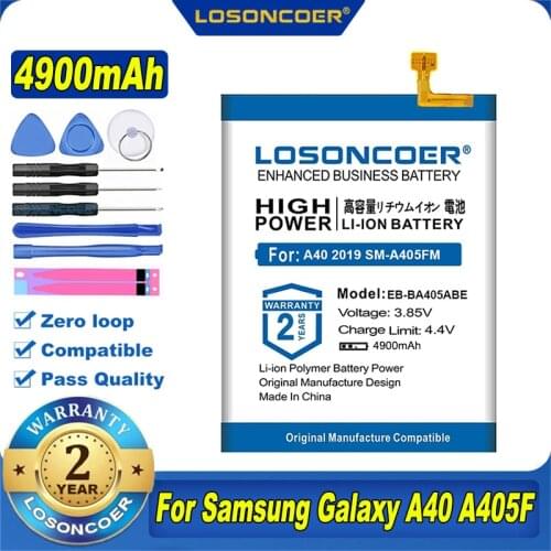 100% Original LOSONCOER 4900mAh EB-BA405ABE Battery For SAMSUNG Galaxy A40 2019 SM-A405FM/DS SM-A405FN/DS GH82-19582A