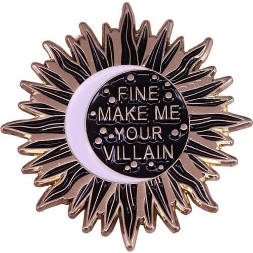 Shadow and Bone Fine Make Me Your Villain Brooch Pins Enamel Metal Badges Lapel Pin Brooches Jackets Fashion Jewelry Accessorie