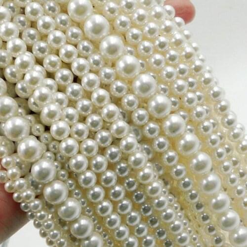 White Ivory Imitation Pearls Round Pearl Spacer Loose Beads DIY Jewelry Making Necklace Bracelet Earrings Accessories