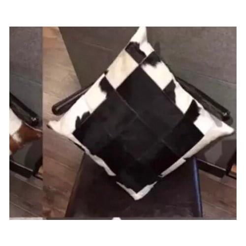 Natural Cowhide Skin Fur Black Brown White Pillow case, Luxury home decorative throw pillow cushion cover