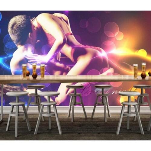 European modern simple sexy beauty hotel KTV background wall decoration wallpaper murals