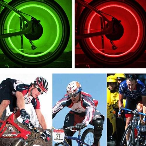 2pcs Bicycle Lights with Batteries Wheel Spoke Lamp LED Bike Valve Lights Tyre Tire Valve Cap MTB Bike Light Bike Accessories