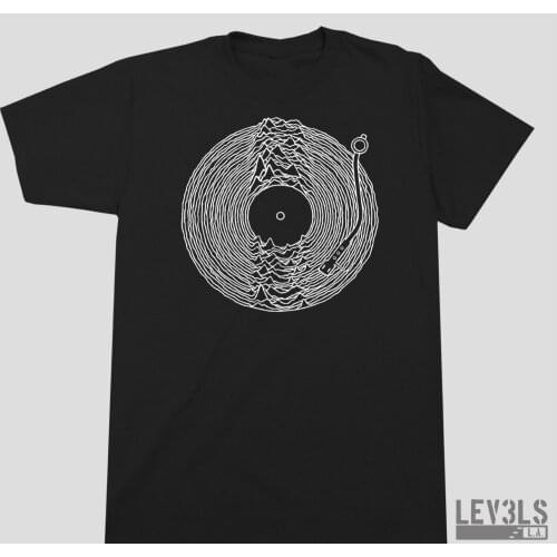 TURNTABLE PLEASURES T SHIRT TECHNICS SEISMIC WAVE JOY DIVISION VINYL RECORD