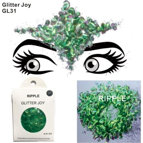 GL31 one pack of Green Ripple Festival Face and Body Cosmetic Glitter Party Make Up Cosmetic Glitters Body Carnival Decor