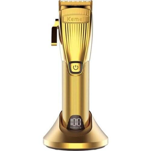 Kemei hair trimmer KM-32s USB rechargeable hair clipper oil head clipper carving hair line clipper white push haircut LCD