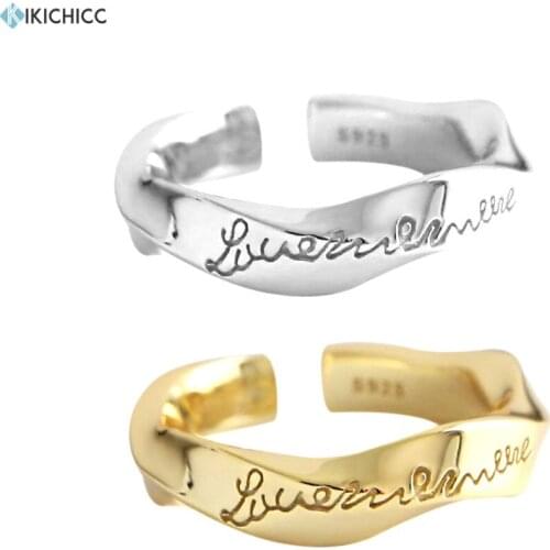 KIKICHICC 925 Sterling Silver Gold Rock Punk Resizable Rings Party Luxury Jewelry Thick Geometric Iegular Fashion Party Gift