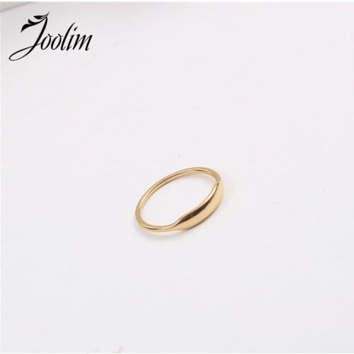 Joolim Gold Finish Minimalist Smooth Surface Dainty Stainless Steel Rings 2021 Jewelry