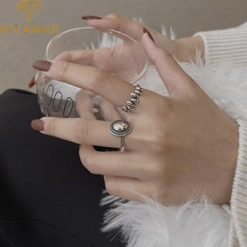 XIYANIKE 925 Sterling Silver Oval Lace Ring Women Fashion Retro Classic Ethnic Style Decoration Handmade Jewelry Wholesale Gift
