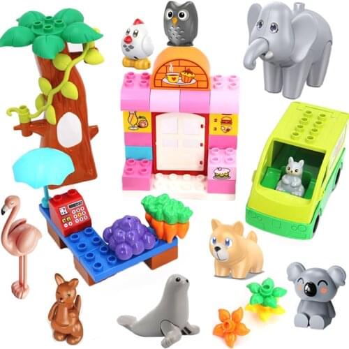 Diy Large Particle Building Blocks animal Figures Accessories Compatible With Brands Bricks Educational Toys For kids Gifts